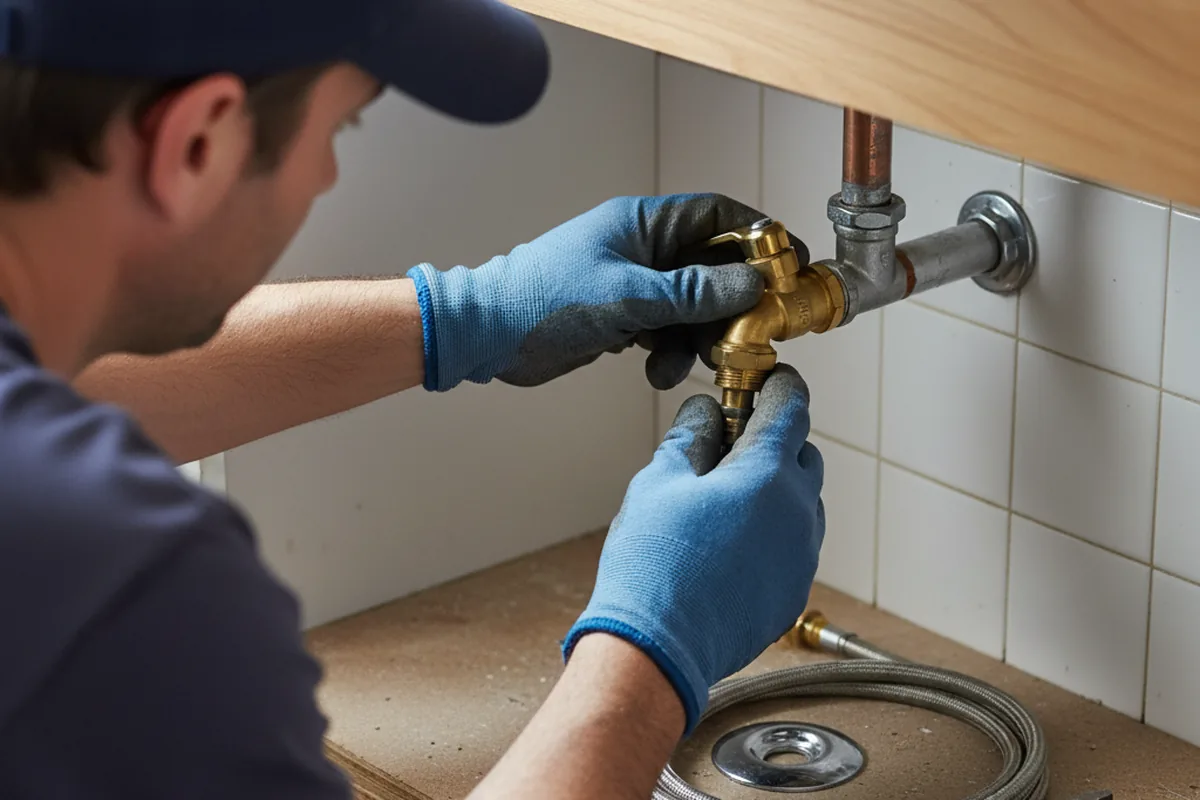 Shutoff valve and fitting work during Emergency Plumbing in Emory